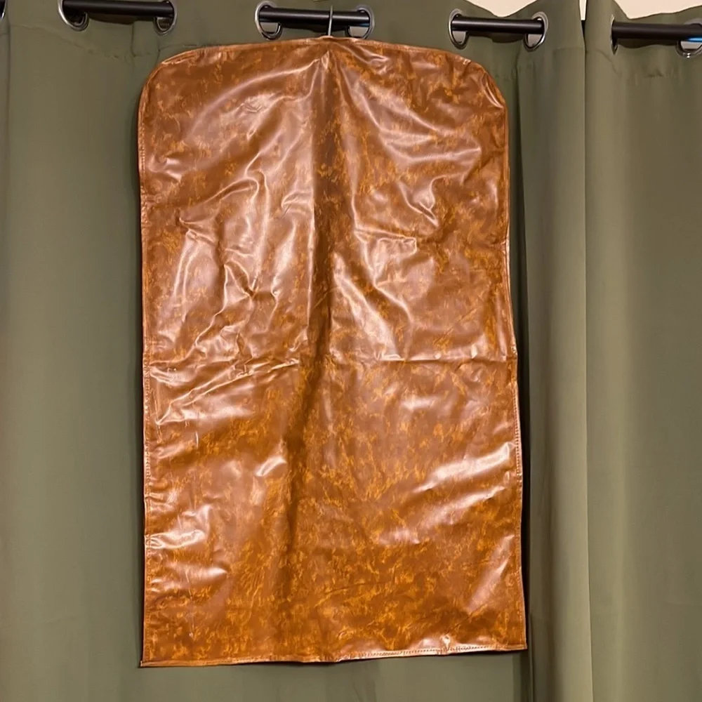 Vintage Vinyl Faux Leather Garment Bag Vintage Leather Hanging Garment Bag